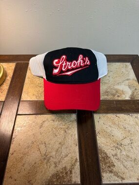 Stroh's Trucker Hat - Black, Red & White